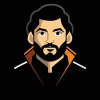 A man with a beard and a black jacket vector