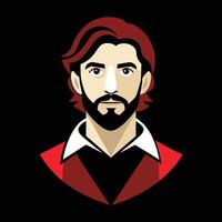 A man with a beard and red shirt vector