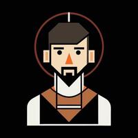 A man with a beard and a beard vector