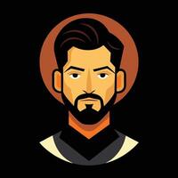 A man with a beard and beard in a black and white illustration vector