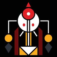 A robot with red and yellow colors vector