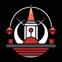 The logo for the band is a red and white tower vector