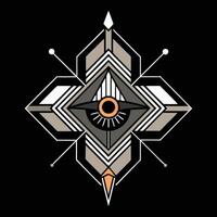 An eye in the middle of a geometric design vector