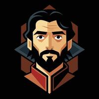 A man with a beard and a beard vector
