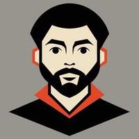 A man with a beard and a red tie vector