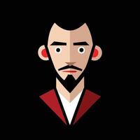 A man with a beard and red jacket vector