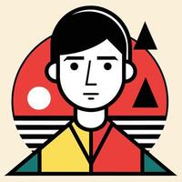 A man with a colorful shirt and sunglasses vector