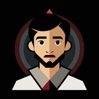 A man with a beard and a tie on his face vector