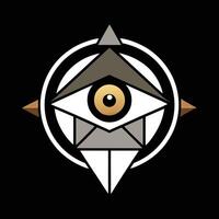 An eye with a triangle on it vector