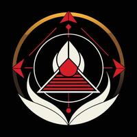 The logo for the game is a triangle with a red and black design vector