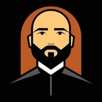 A man with a beard and a beard vector