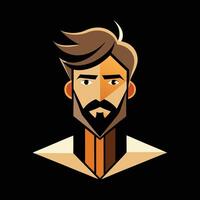 A man with a beard and mustache in a flat style vector