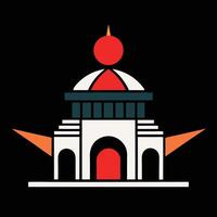 A building with a red dome on top vector