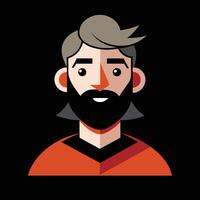 A man with a beard and a beard avatar vector