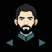 A man with a beard and a beard vector