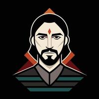 A man with a beard and a turban vector