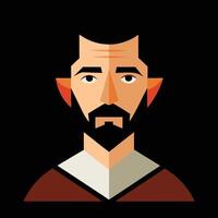 A man with a beard and mustache vector