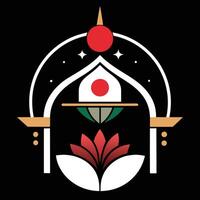 The logo for the temple of the lotus vector