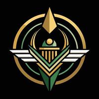 The logo for the team is a green and gold design vector