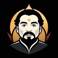 The avatar of a man with a beard and mustache vector