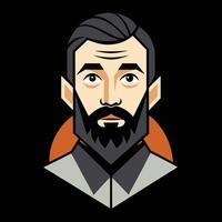 A man with a beard and a mustache vector