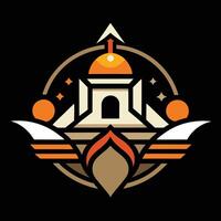 A logo for a game called temple of the sun vector