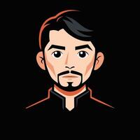 A man with a beard and mustache on a black background vector