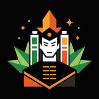 A logo with a man in a suit and a crown vector