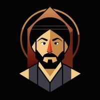 The icon of a man with a beard and turban vector