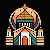 A colorful illustration of a building with a dome vector