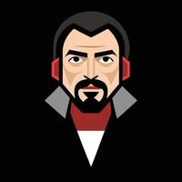 A man with a beard and red tie vector