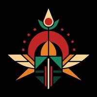 A colorful logo with a bird and a star vector