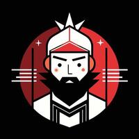 A cartoon man with a beard and a crown vector