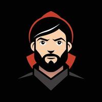 A man with a beard and red hat vector