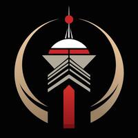 The logo for the team is a red and black tower vector