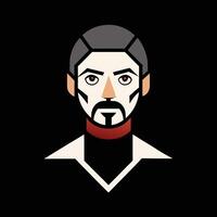 A man with a beard and mustache in a black background vector