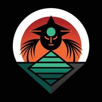 The logo for the game is a black and white image of a man with a hat and a vector