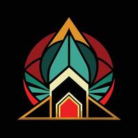 A colorful logo with a geometric design vector