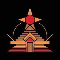 A pyramid with a star on top vector