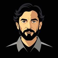 A man with a beard and a beard vector