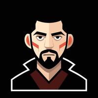 A man with a beard and a red shirt vector
