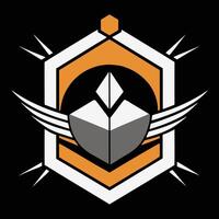 The logo for the team is a shield with wings vector