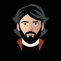 A man with a beard and a beard vector