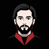 A man with a beard and a red shirt vector