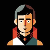 A flat style illustration of a man with a red tie vector