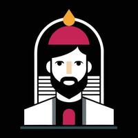 A man with a beard and a red hat vector