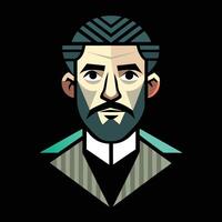 A man with a beard and mustache in a suit vector