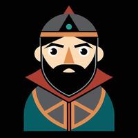An illustration of a man with a beard and a hat vector