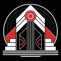 The logo for the band is a black and white image of a building vector