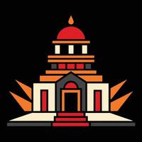 A building with a dome and a red roof vector